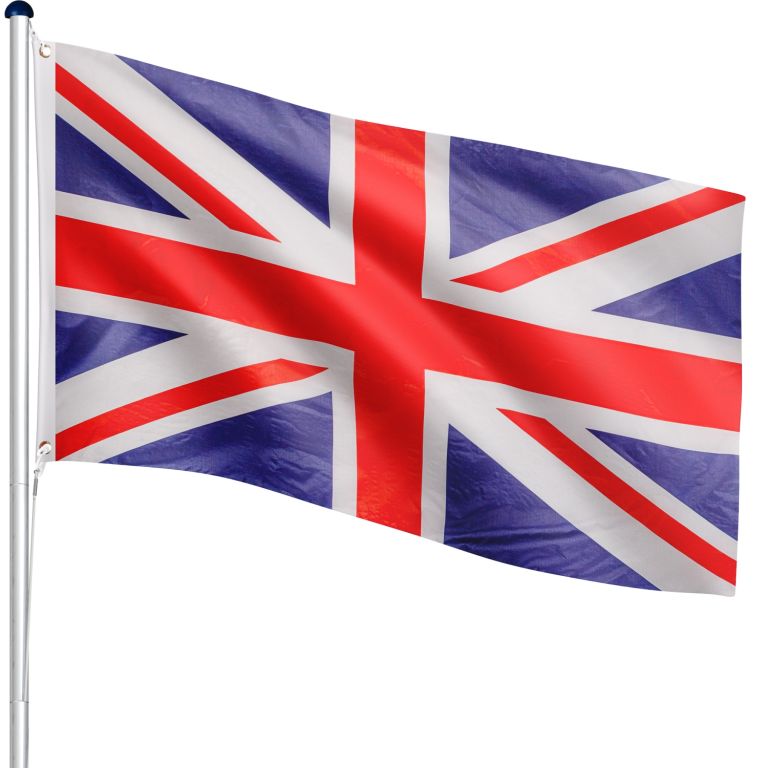 Vlajkový stožiar vrátane vlajky Veľká Británia - 650 cm