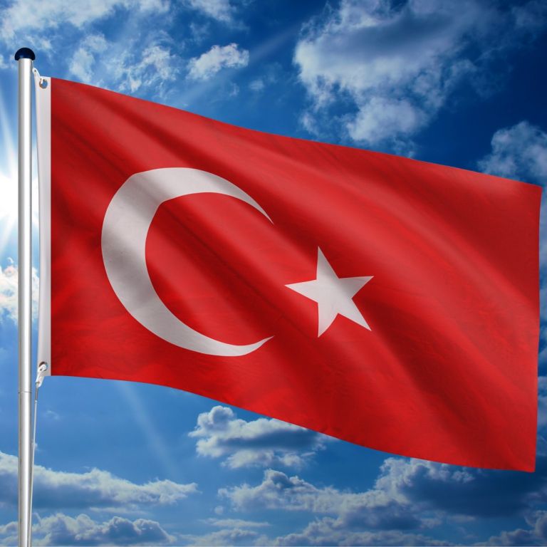 Vlajkový stožár vč. vlajky Turecko, 650 cm