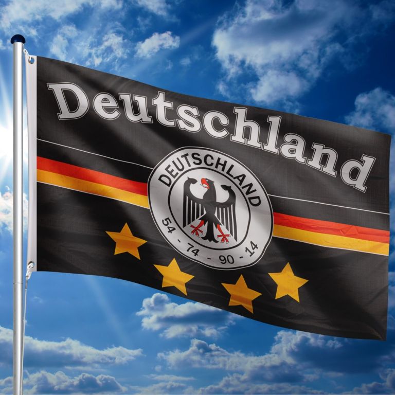 Vlajkový stožiar vrátane vlajky nemeckého tímu, 650 cm