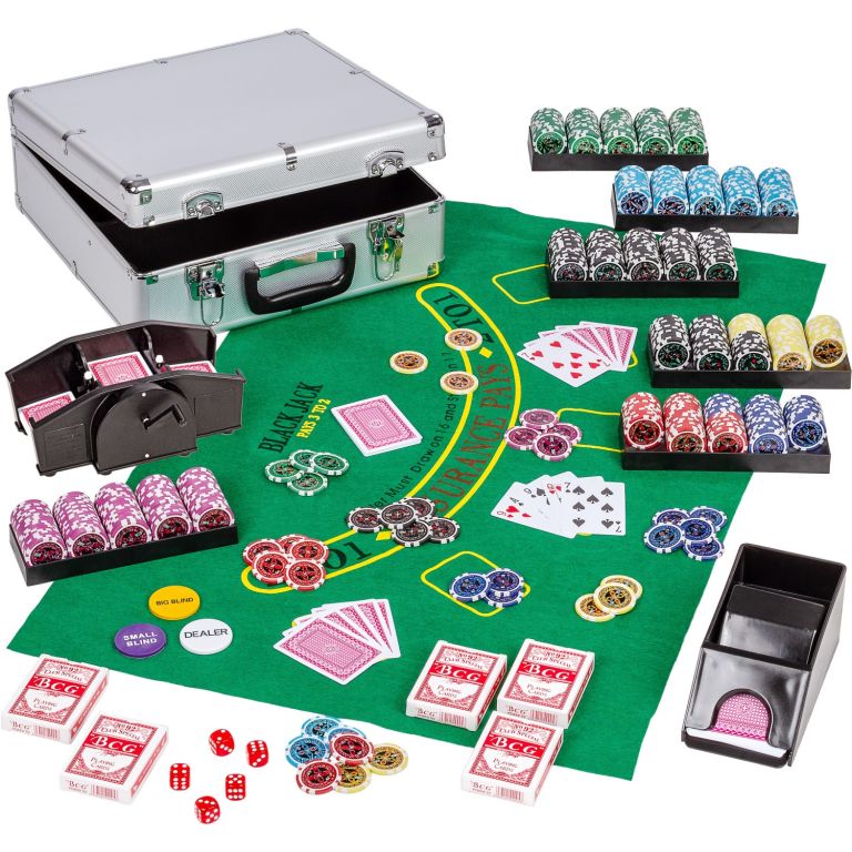 Fotografie GamesPlanet® Poker set, 600 žetonů + míchačka karet