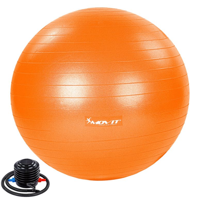 Mingea de gimnastică cu pompă de picior, 55 cm, portocaliu