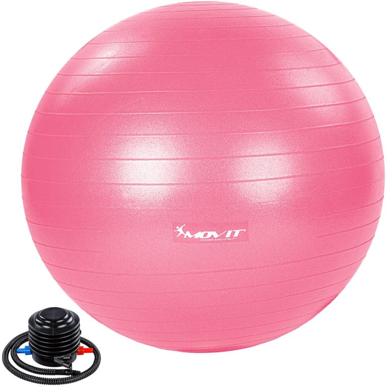 MOVIT Gymnastická lopta s nožnou pumpou, 85 cm, ružová