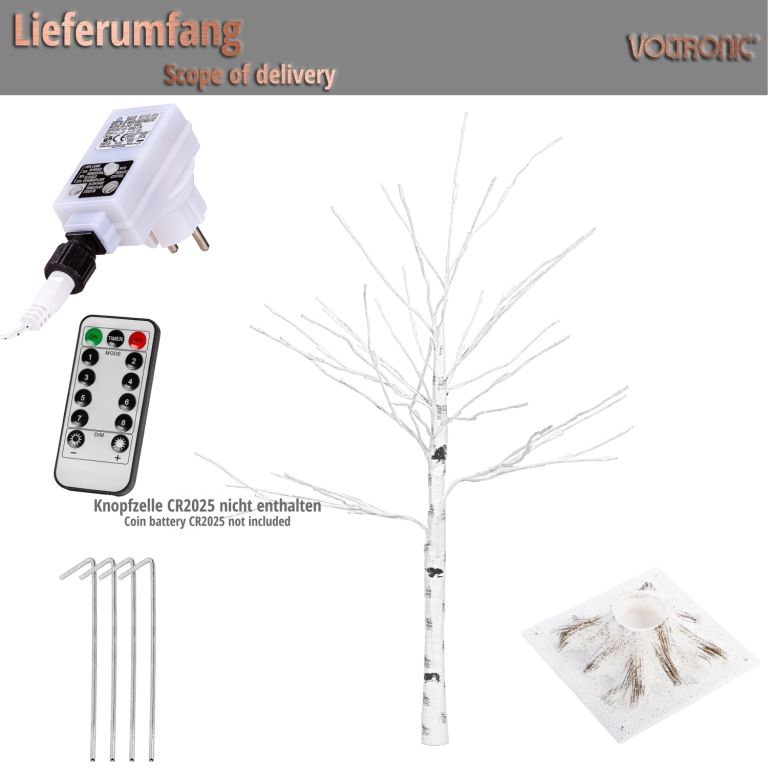 VOLTRONIC LED breza,8 funkcií s ovládačom,teplá biela,120 cm