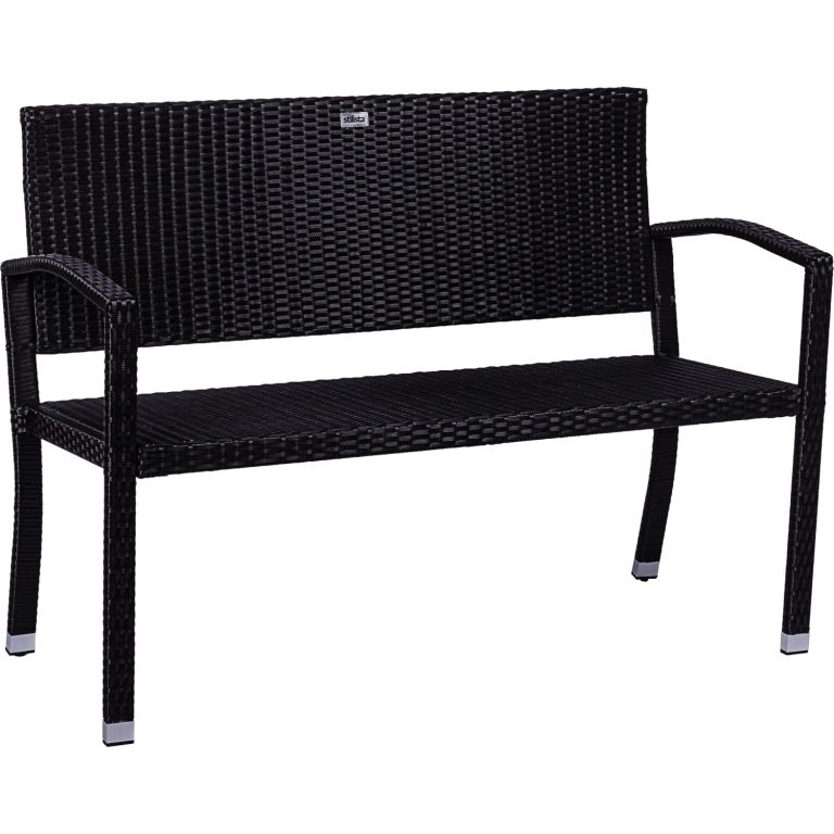 Stilista 88994 STILISTA Zahradní polyratanová lavička, 122 x 52 cm, černá