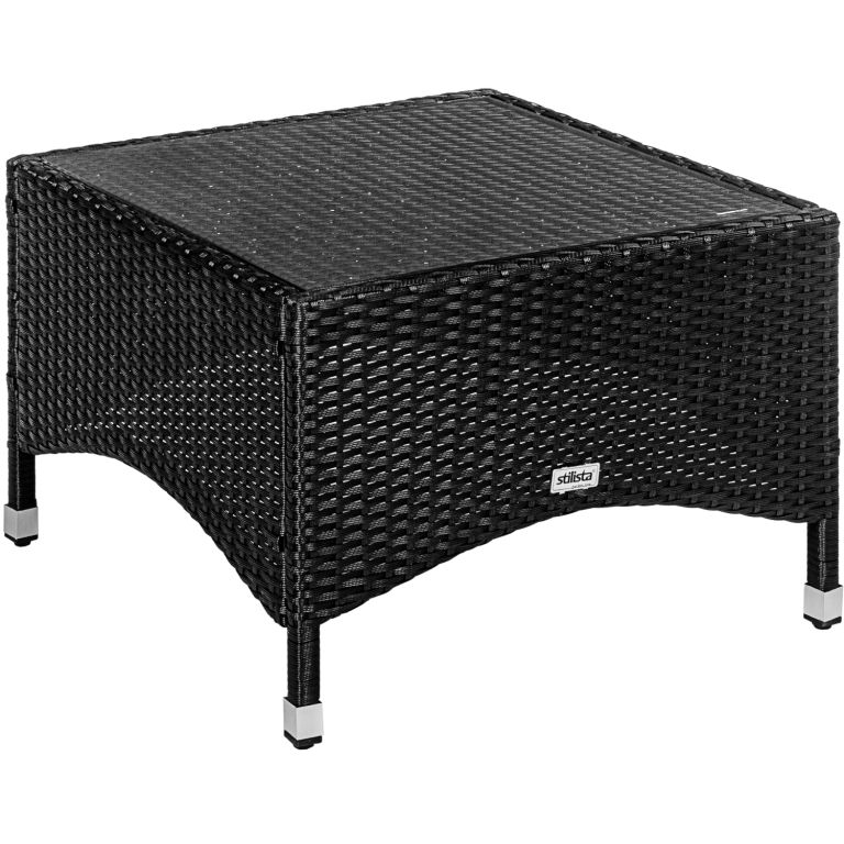 Stilista 90147 STILISTA Odkládací stolek, 58 x 58 cm, polyratan, černý