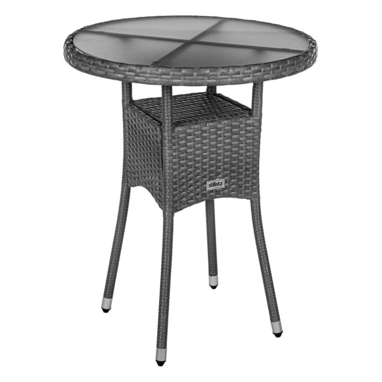 STILISTA okrúhly záhradný stolík, 60 cm, sivý