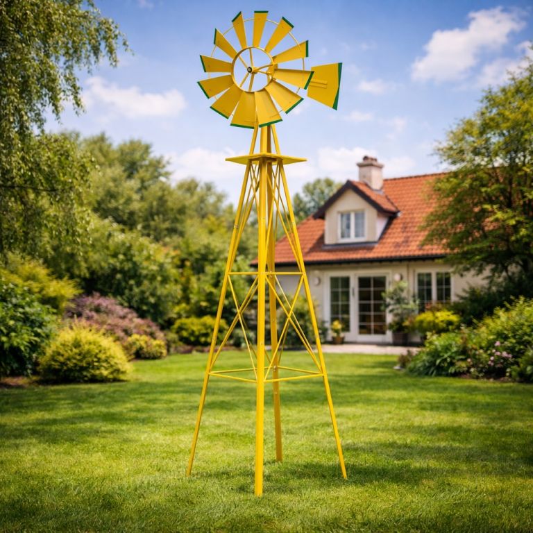 STILISTA veterný mlyn, 245 x 55 cm, oceľ, žltý