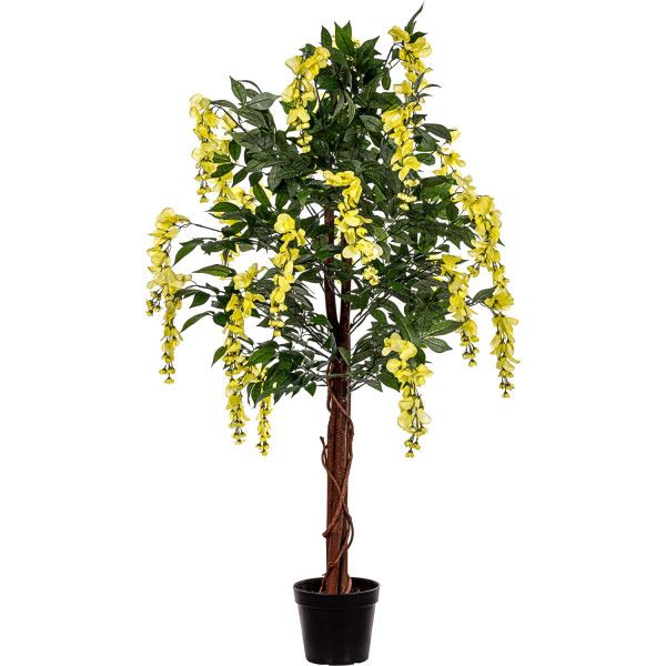 PLANTASIA Umělý strom, 120 cm, Wisteria žlutá