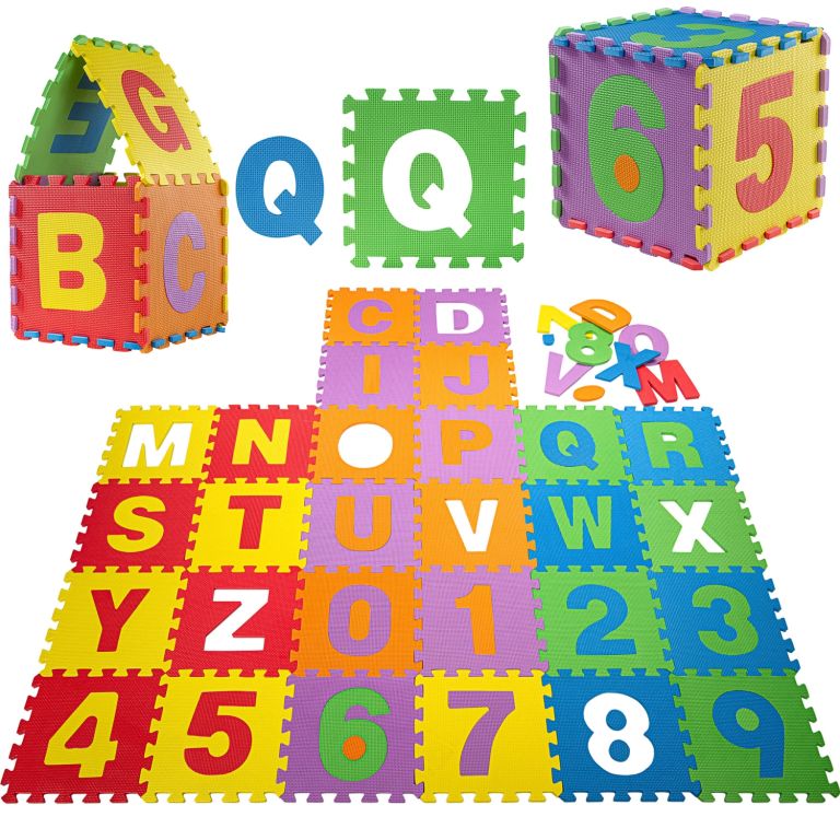 GAMES PLANET Penové puzzle čísla a písmená, 86 kusov