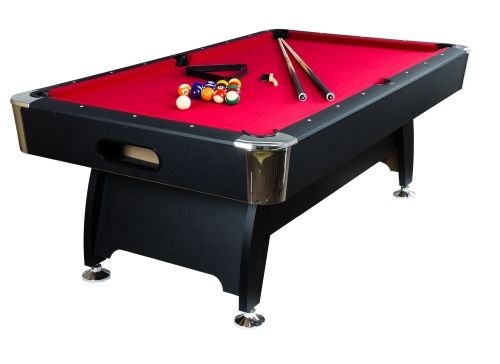 Kulečníkový stůl pool billiard kulečník 8 ft -červený, nastavitelný s vybavením