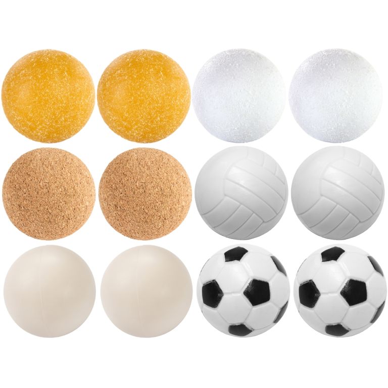 Exkluzivní sada 12 míčků ke stolnímu fotbálku - různé materiály, 35 mm M09546