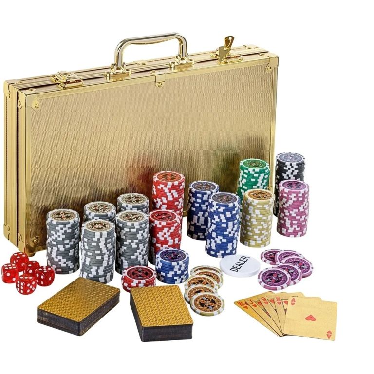 Levně GamesPlanet Poker set Gold Edition, 300 ks žetonů 1 - 1000