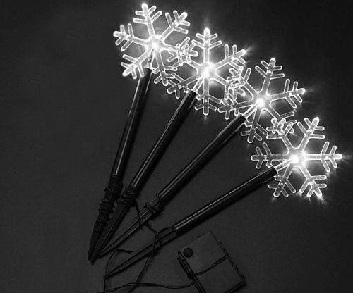 Solární Vánoční osvětlení, sněhová vločka, 2 m, studeně bílá
