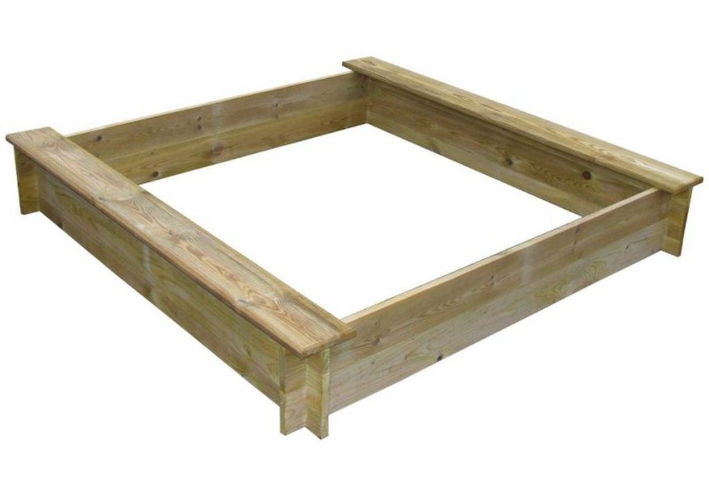 Pieskovisko drevené štvorhranné s dvoma sedátkami