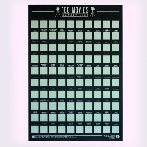 Stírací plakát 100 nejlepších filmů - Bucket list