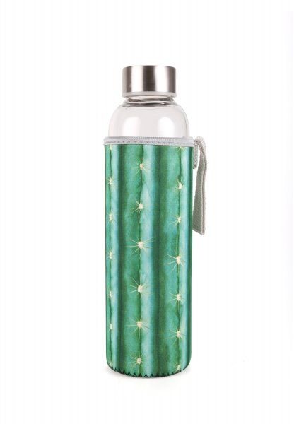 Skleněná láhev s kaktusovým obalem