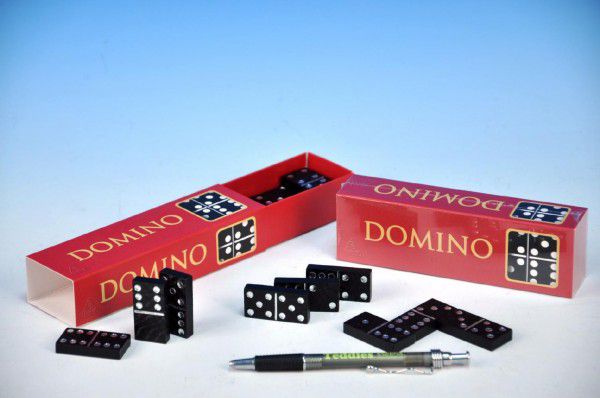Domino spoločenská hra drevo 28ks v krabičke 15,5x3,5x5cm