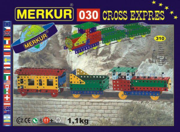 MERKUR Cross expres 030 Stavebnice 10 modelů 310ks v krabici 36x27x3cm