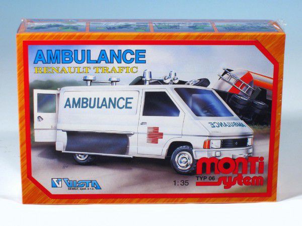 Stavebnice Monti 06 Ambulance Renault Trafic 1:35 v krabici 22x15x6cm