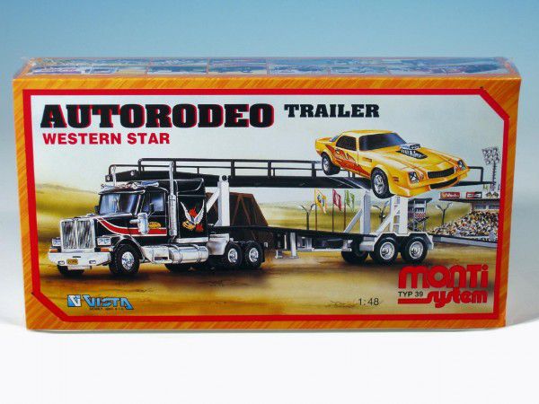 Monti 39 Autorodeo trailer Western star Stavebnica 1: v krabici 32x20x7,5cm
