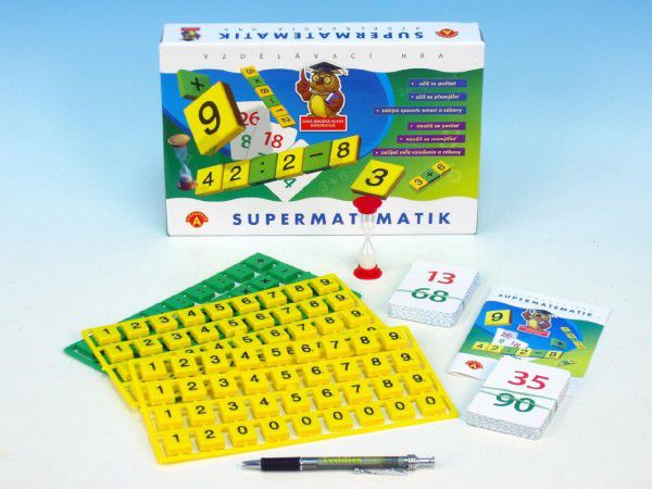 Levně Supermatematik společenská hra naučná v krabici 29x19cm