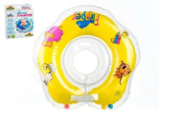Plavací nákrčník Flipper/Kruh žlutý v krabici 17x20cm 0+