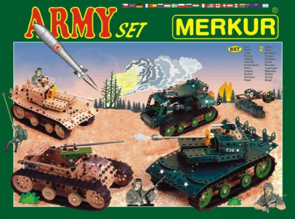 MERKUR Army Set Stavebnice 62 vrstvy v krabici 36x27x5,5cm