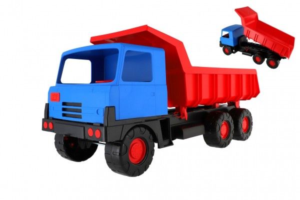 Auto nákladní korba červená kabina modrá plast 75cm