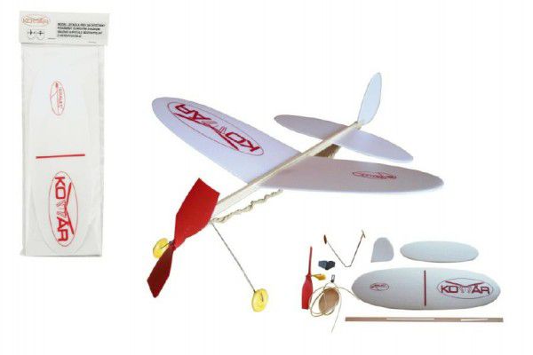 Komár Letadlo model na gumu polystyren/dřevo 38x31cm v sáčku
