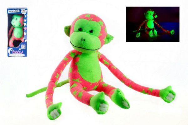 Opička svietiaca v tme ružová/zelená