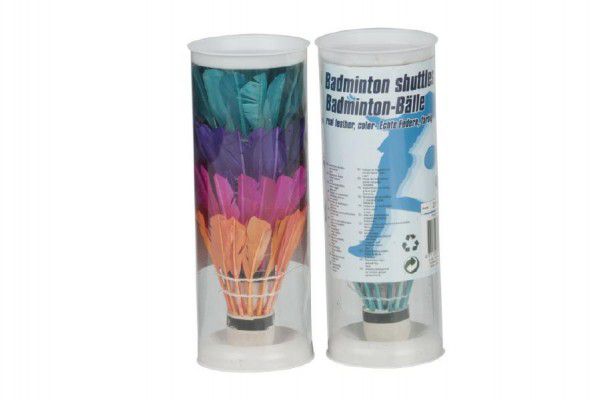 Míčky/Košíčky na badminton péřové barevné 4ks v tubě 6x18x6cm