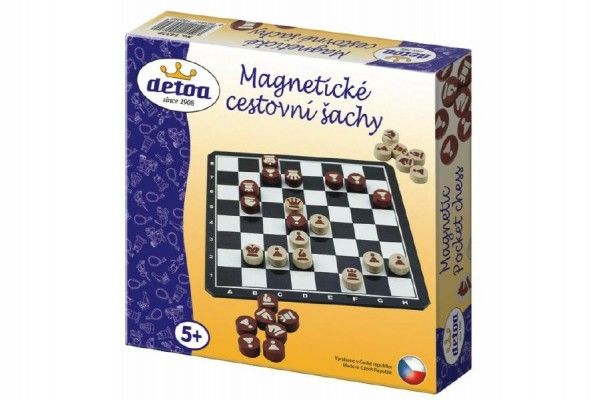 Magnetické cestovní šachy dřevo společenská hra v krabici