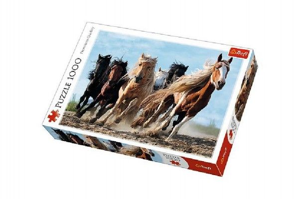 Puzzle Cválající koně 1000 dílků v krabici 27 x 40 x 6 cm