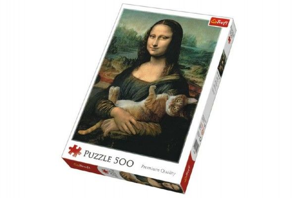 Puzzle Mona Lisa s kočkou 500 dílků 48x34cm