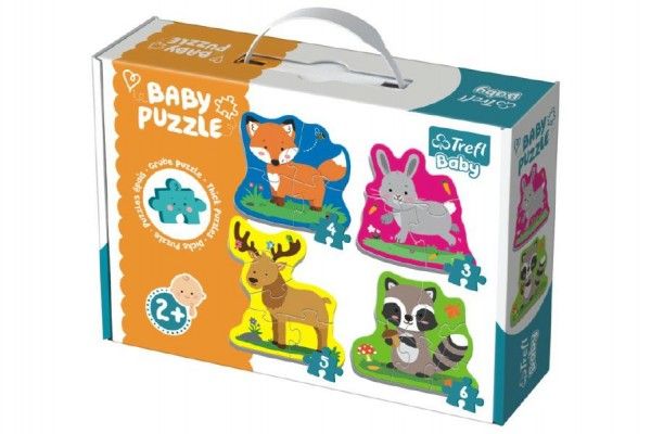 Puzzle baby Zvířátka v lese 4 ks v krabici 2+