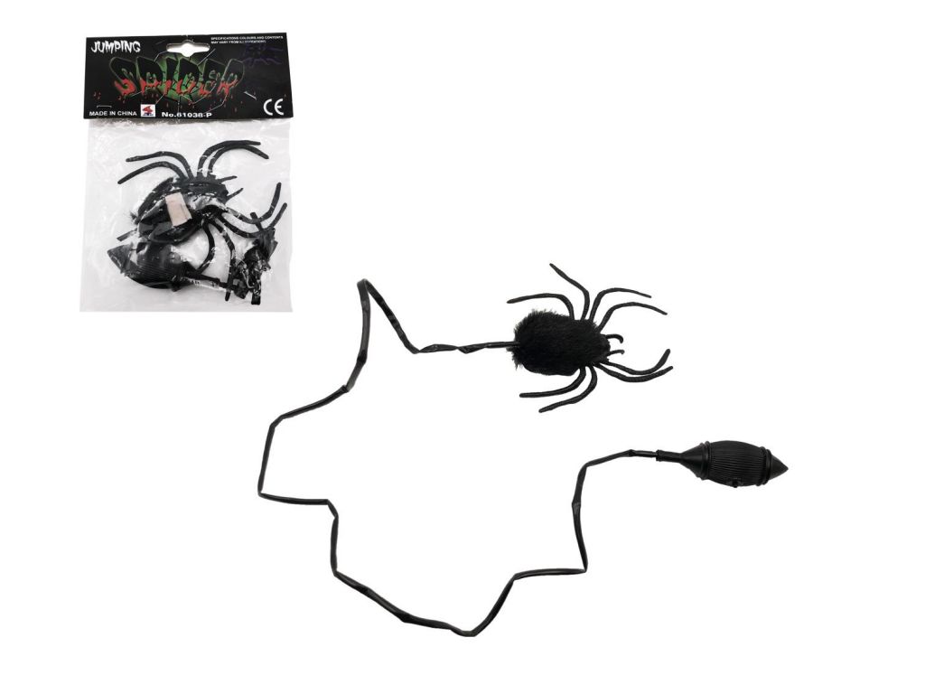 Pavouk skákající plyš/plast 7 cm v sáčku 14 x 19 x 3 cm