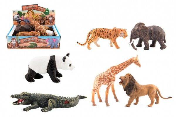 Zvířátko safari ZOO plast 11-17cm - 6ks v boxu