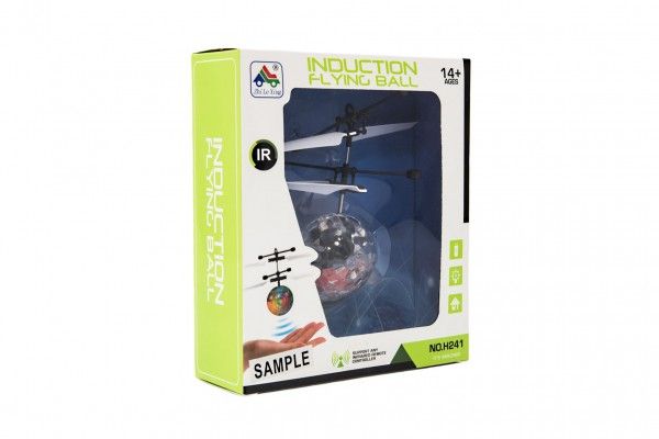 Teddies Vrtulníková koule bar. létající plast reagující na pohyb ruky s USB kab.