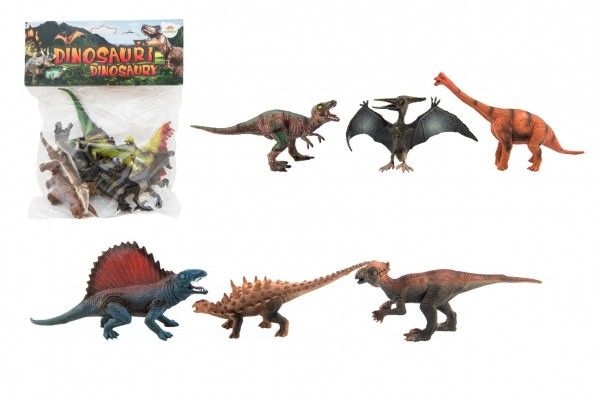 Dinosaurus plast 14 až 19 cm 6 ks v sáčku