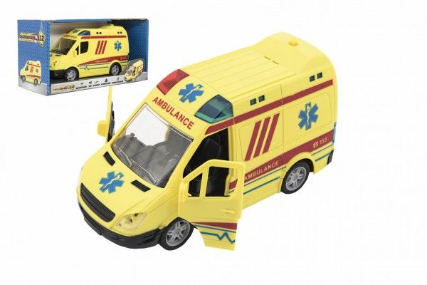 Auto ambulance plast 20cm na setrvačník na baterie se zvukem