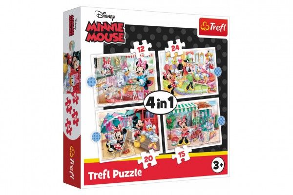 Puzzle 4v1 Minnie s přáteli Disney v krabici 28 x 28 x 6 cm