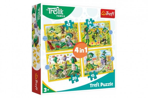 Puzzle 4v1 Rodina Treflíků  v krabici 28 x 28 x 6 cm