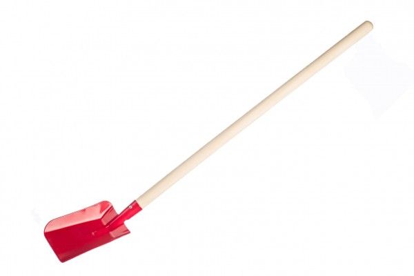 Lopata/Lopatka červená s násadou kov/dřevo 80 cm nářadí
