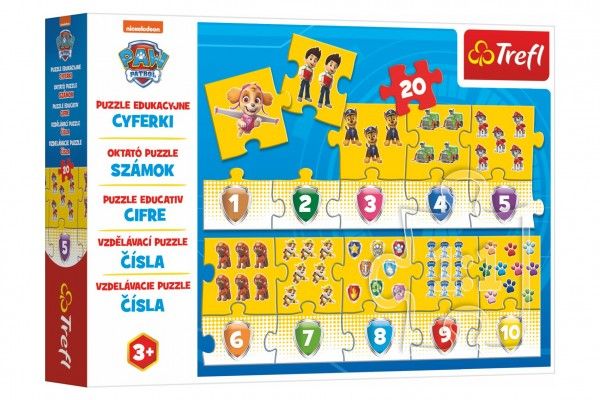 Teddies Vzdělávací puzzle Tlapková patrola, čísla, 20 dílků