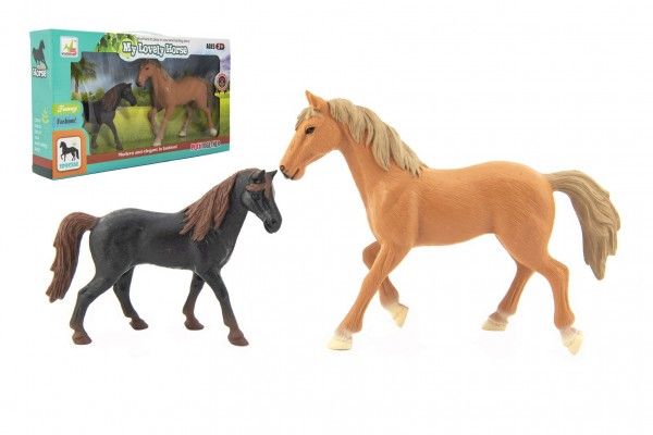 Kůň/Koně 2ks plast v krabici 36x20x6cm