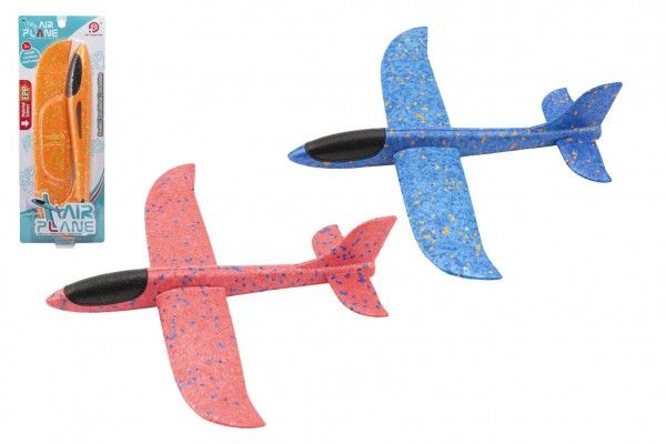 Letadlo házecí polystyrén 32cm 3 barvy na kartě