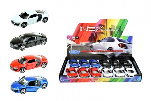Teddies Auto Welly Audi R8 kov/plast 12cm na zpětné natažení TD87359