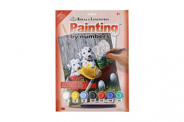 Levně Malování podle čísel Dalmatini 22x30cm s akrylovými barvami a štětcem na kartě