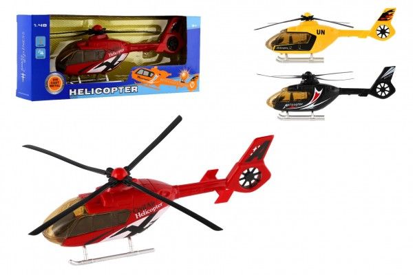 Vrtulník/Helikoptéra 23 cm, na baterie se světlem a zvukem