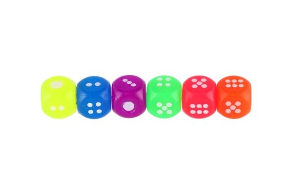 Hrací kostka, svítící, silikonová, 3 x 3 cm, 6 barev